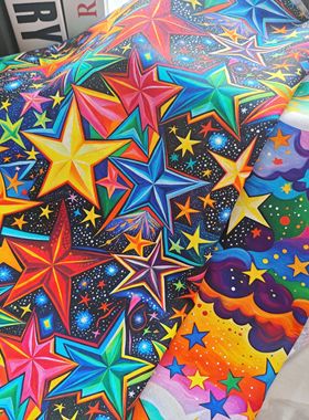 20支纯棉彩色天空星星全棉平纹布手工DIY包包儿童宝宝服装床品布