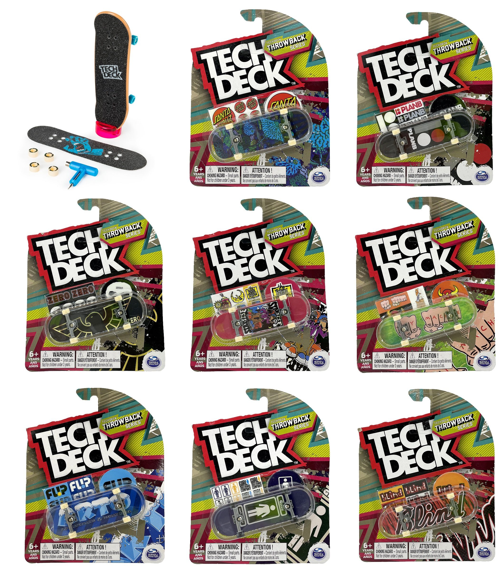新款世嘉tech deck throwback series专业手指滑板复古稀有图案板