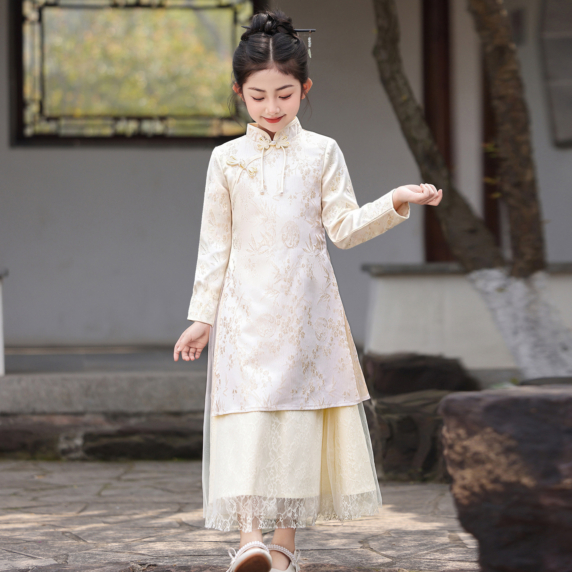 女童新中式汉服连衣裙儿童国风图片