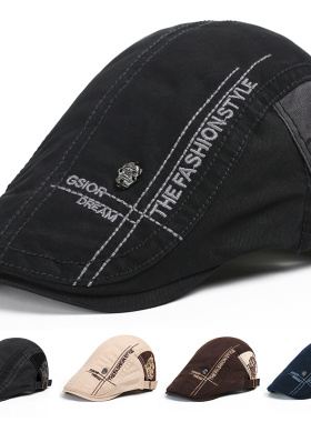 帽子男夏季鸭舌帽时尚休闲百搭贝雷帽潮男士春夏遮阳帽英伦前进帽