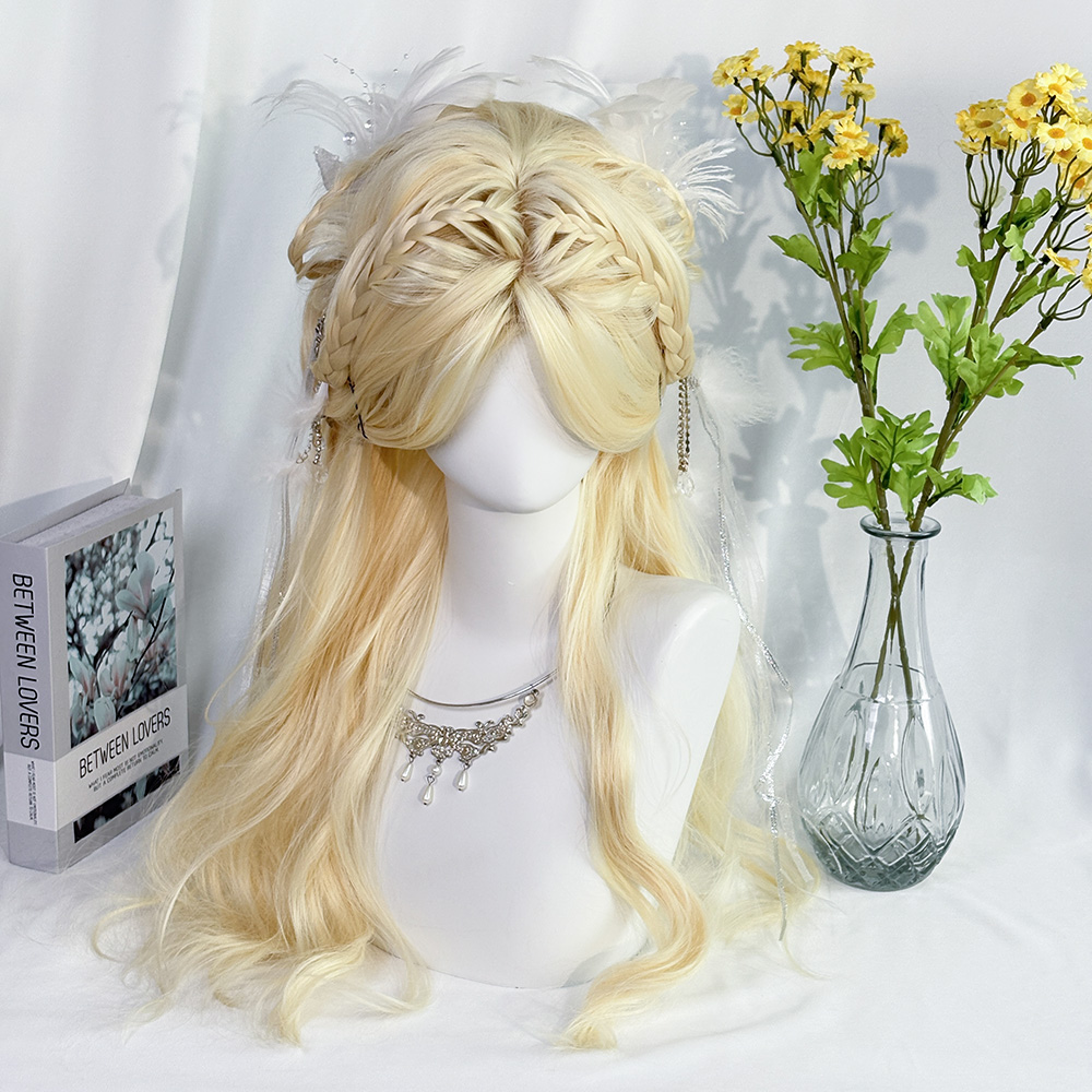 婷公主假发金色大波浪吊带袜天使