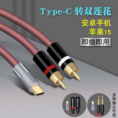 TYPEC转双莲花卡侬6.5音频线
