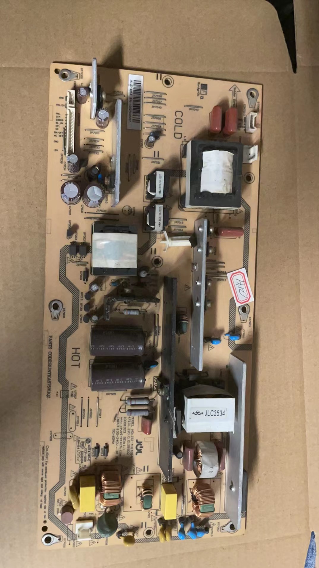 拆机夏普LCD-40G100A电源板RUNTKA675WJQZ JSI-401401A