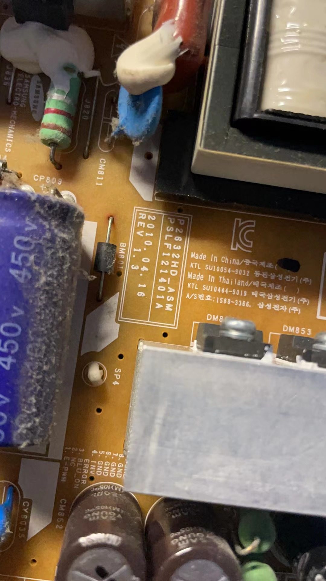 原装三星LA32C450E1T电源板P2632HD-ASM PSLF121401A 实图