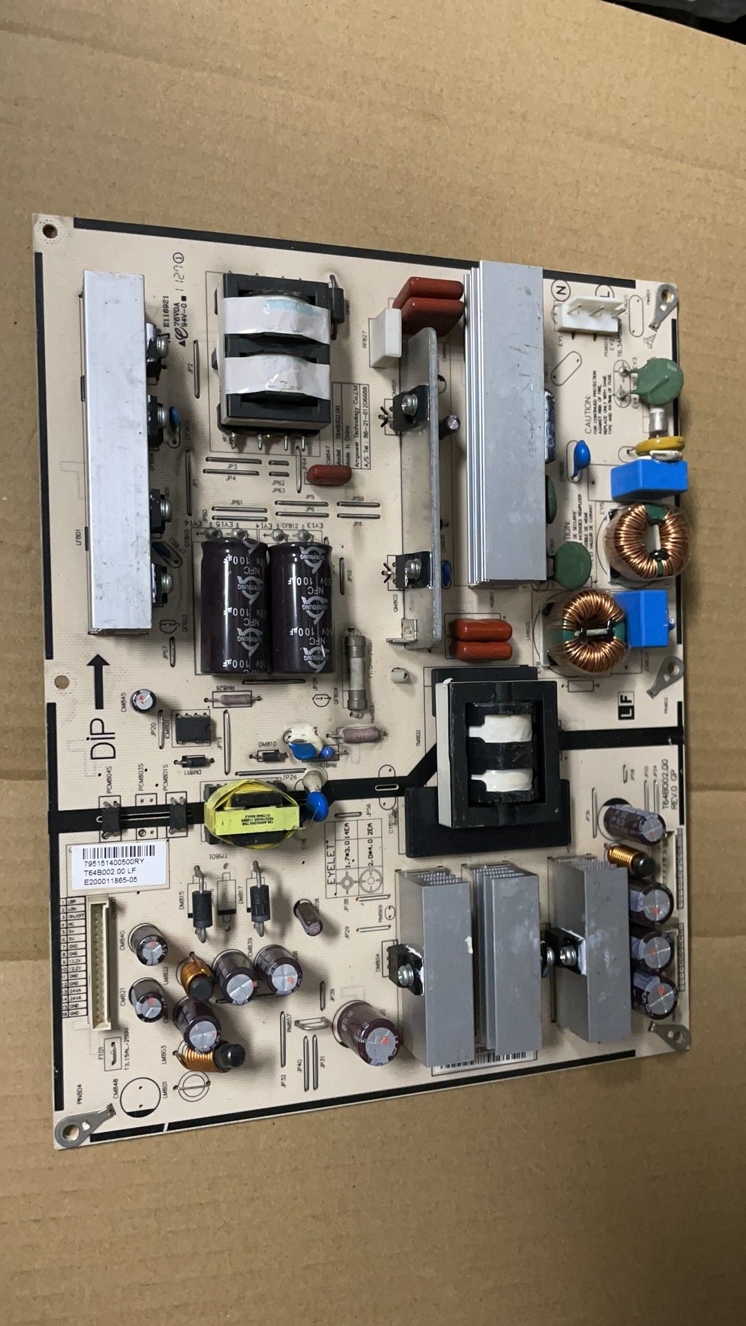 先锋LCD-46Q30 46寸高压升压背光驱动电源板 T64B002.00 REV.0