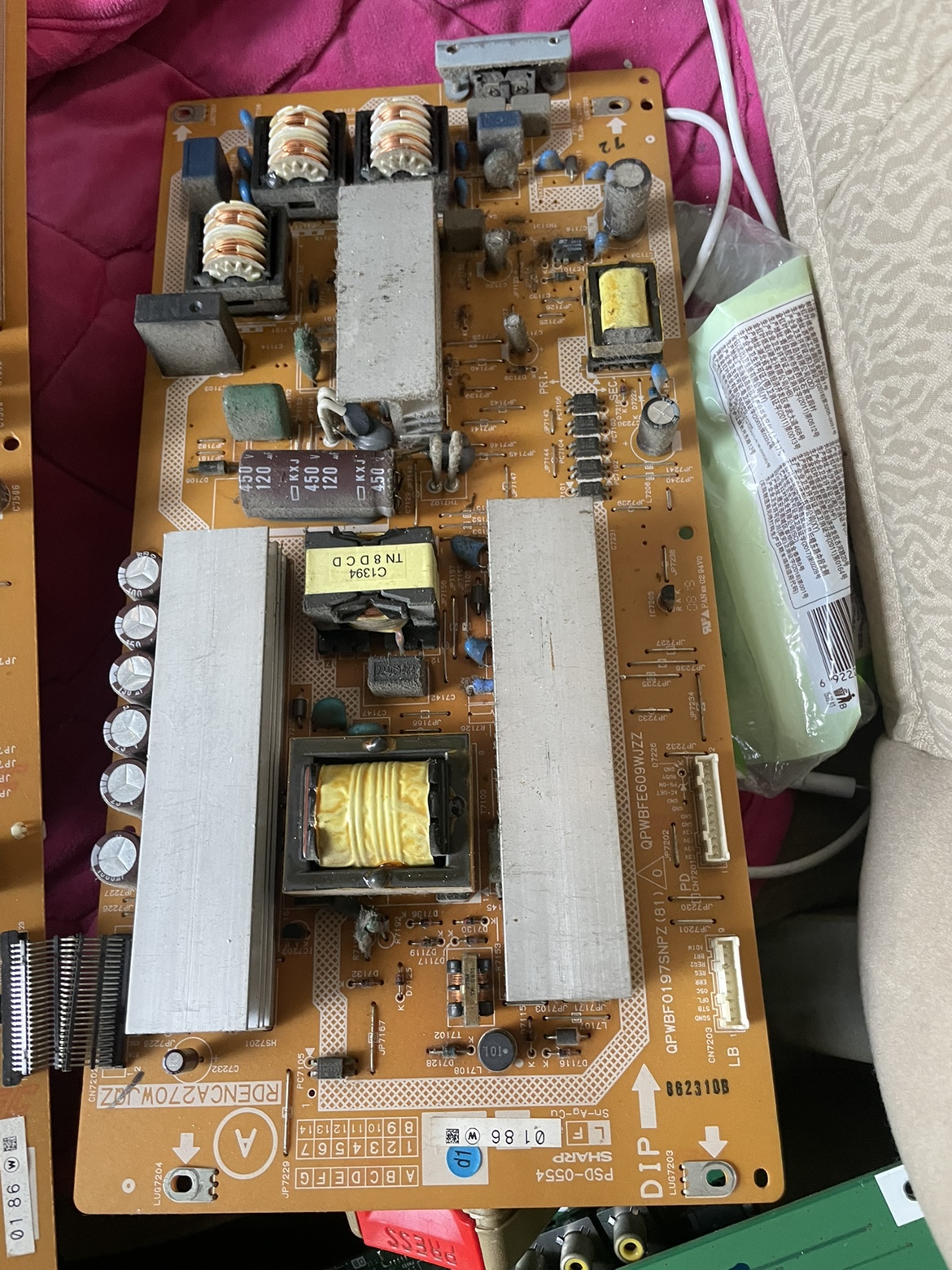 夏普LCD一37Z330A/A33/GH3高压板418WJQZ电源609WJZZ主板557WJN3