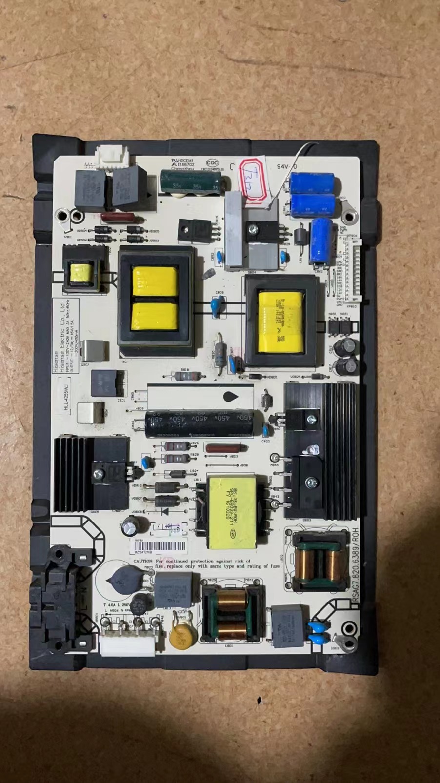 海信LED48EC520UA电源板RSAG7.820.6389 双电容 4针 4电 原装