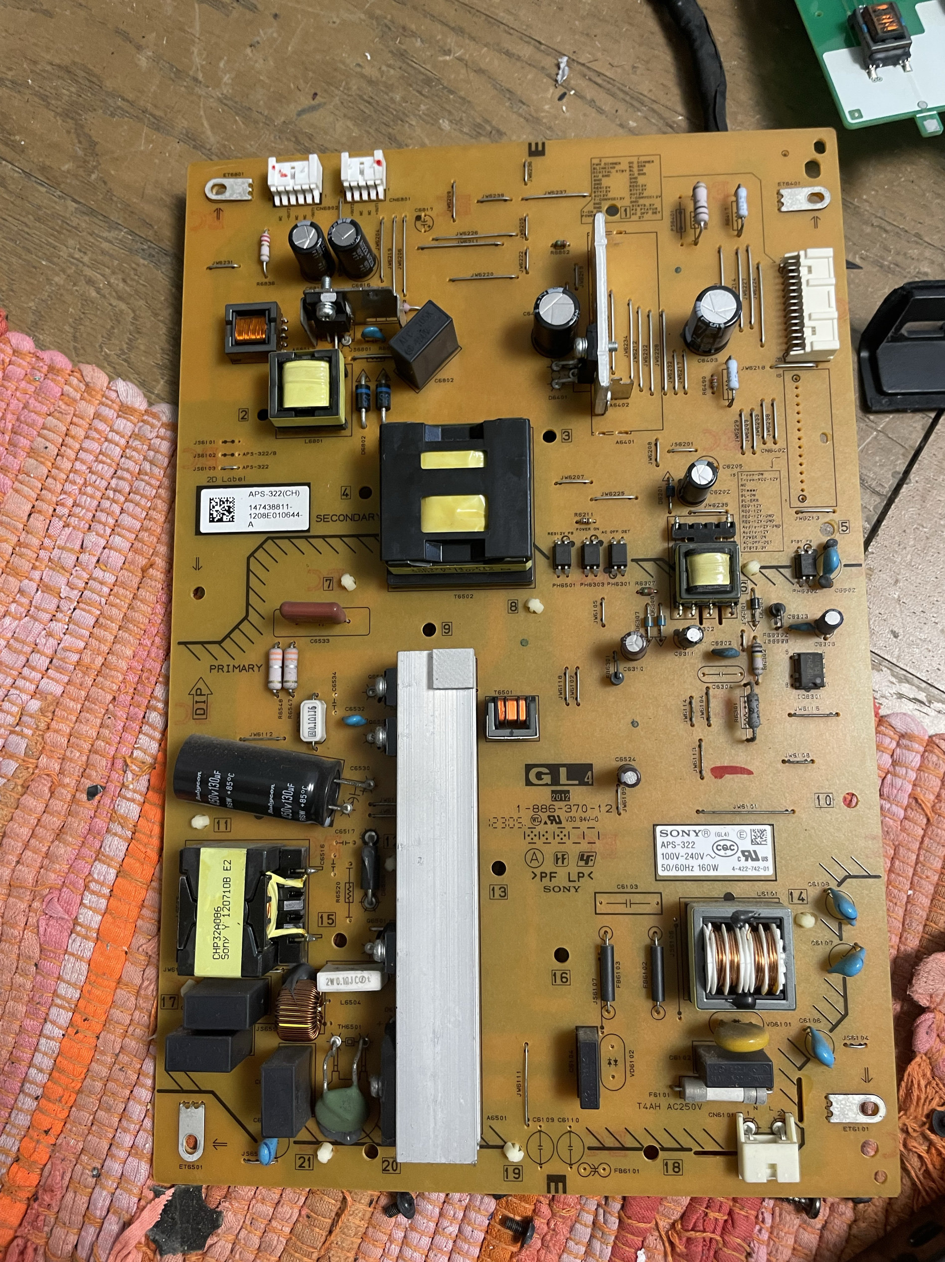 APS-322 索尼 KDL-46EX650 40EX650 电视电源板1-886-370-12 11