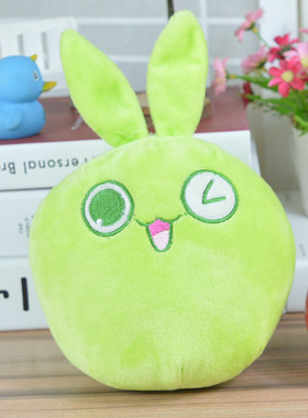 绿色小兔头毛绒公仔兔兔布娃娃玩具PP棉长耳兔儿童送男女生日礼物