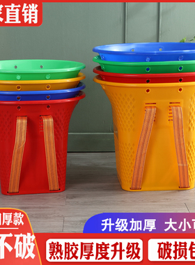 塑料背篓农村加厚大号塑料熟胶农用家用背筐方形收纳桶结实大背筐