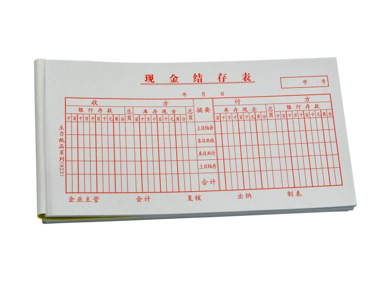 20本主力48K现金结存表48开现金结存表凭证单据费用存表 25页