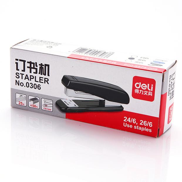 正品得力0306订书机/钉书机/订书器/12#钉书器12号订书钉