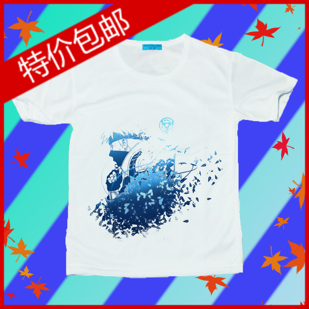 火影忍者旗木卡卡西万花镜写轮眼动漫 t恤 周边来图打底