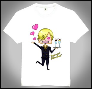 shirt 新款 海贼王 短袖 Q版 山治 T恤 Sanji 白色