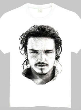 Orlando Bloom T-shirt 精灵王子 奥兰多 布鲁姆 T恤 欧美潮流T恤