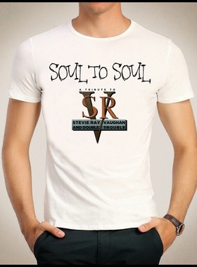 Stevie Ray Vaughan T-shirt 德克萨斯洪水 T恤 白色 短袖 T恤衫