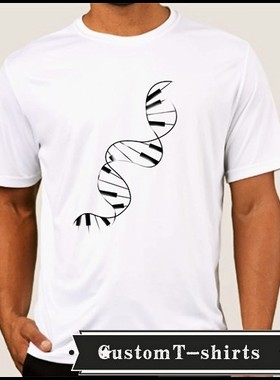 DNA Piano  生物Biology定制成人男女  T恤T-shirt6