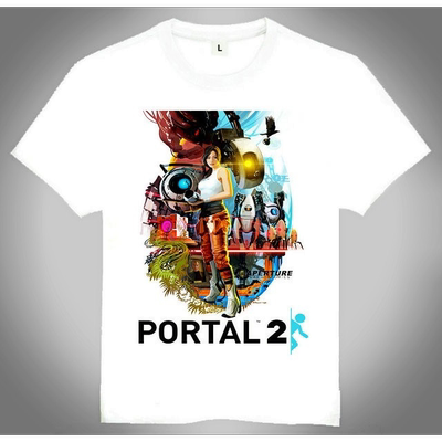 Portal2T-shirt传送门2T恤欧美潮流T恤白色短袖游戏T恤