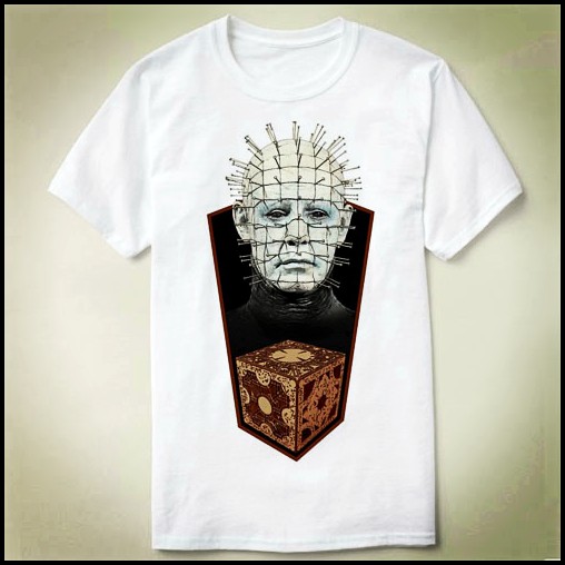 Hellraiser养鬼吃人pinhead钉头鬼圆领衣服成人TeeShirtT恤3