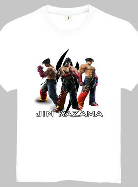 Tekken T-shirt 铁拳 T恤 欧美潮流T恤 Jin Kazama 白色短袖T恤8