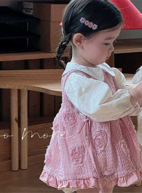 女宝宝春秋装洋气连衣裙套装女童甜美公主裙周岁婴儿春天包屁裙子
