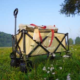 趣味山野家庭户外露营运输车自驾钓鱼野营公园小推车可折叠营地车