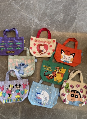 日本卡通动漫ip帆布印花小拎包 有跳针染色瑕疵介意wu拍