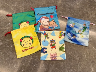 偶有瑕疵介意wu拍 抽绳袋 新品 日单卡通动漫系列帆布包手提包