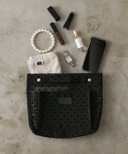 带手提带子 包中包 包内有隔层 硬网纱收纳包 出日本原单