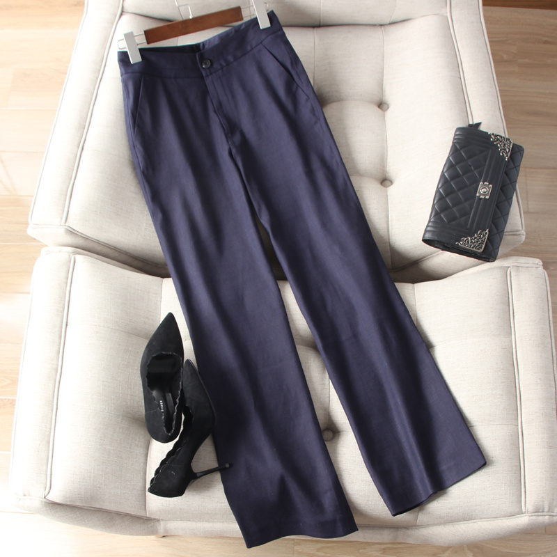 实用主义  日本春夏百搭通勤细腻柔软亚麻料显瘦直筒长裤裤子|ruв категории Женская одежда, брюки, брюки - от Buy2taobao.com для оказания профессиональной услуги покупки агента Taobao