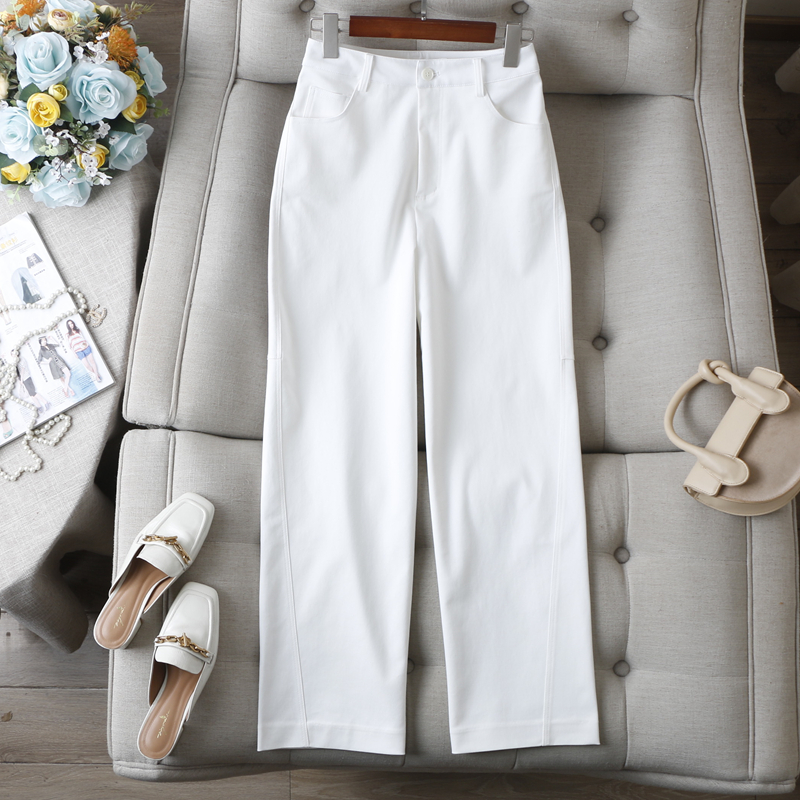 不止于舒适~通勤百搭纯色天丝棉垂感抗皱面料显瘦高腰直筒长裤女