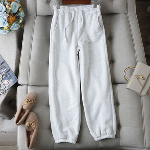 冬女 卫裤 慵懒随性 敲保暖软糯加厚颗粒绒松紧腰抽绳束脚休闲长裤