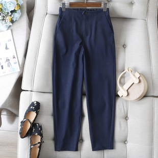 显瘦不费力 薄春 含莱赛尔面料斜纹弹性面料半松紧高腰牛仔老爹裤