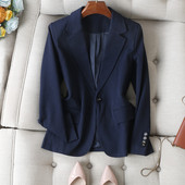 务实有腔调 外套女春25 西装 都市通勤藏青色 高频好穿定制纽扣修身