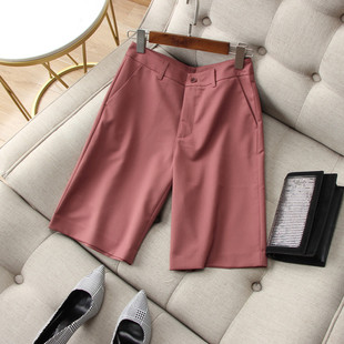 女 简约休闲百搭纯色直筒五分裤 人手一条 清凉显瘦时髦百慕大短裤