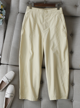 巨遮肉~不挑腿型松紧高腰显瘦全棉茧型9分休闲香蕉裤弯刀裤女夏新