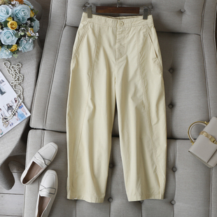 女夏新 弯刀裤 巨遮肉 不挑腿型松紧高腰显瘦全棉茧型9分休闲香蕉裤