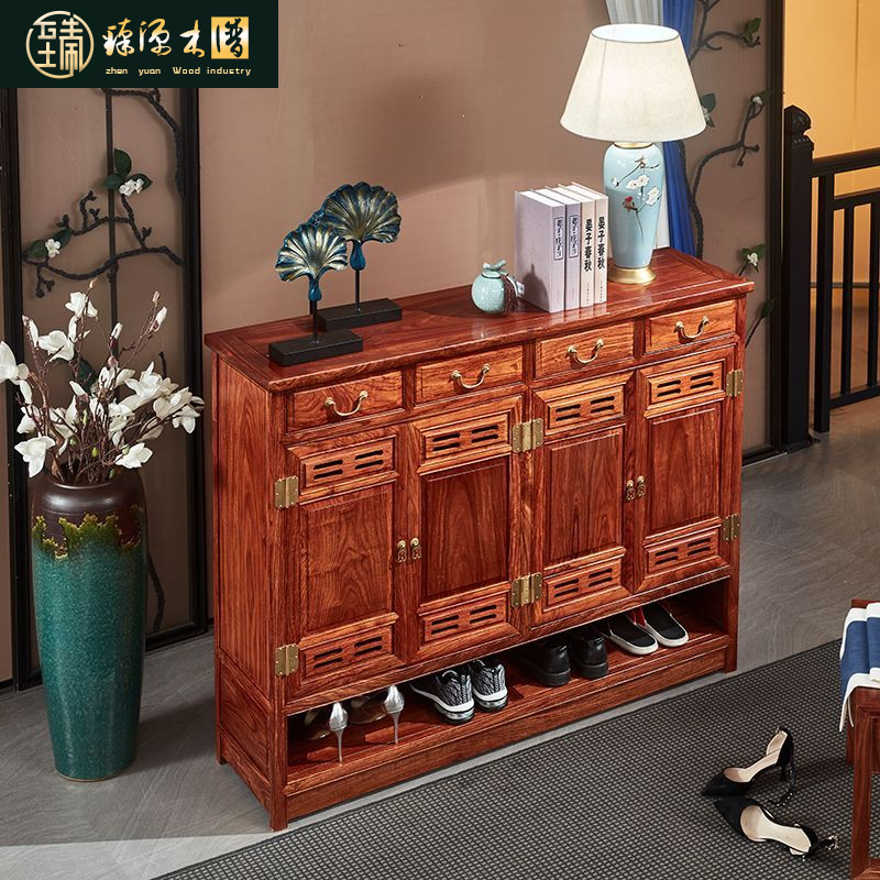 红木家具刺猬紫檀二三四门鞋柜