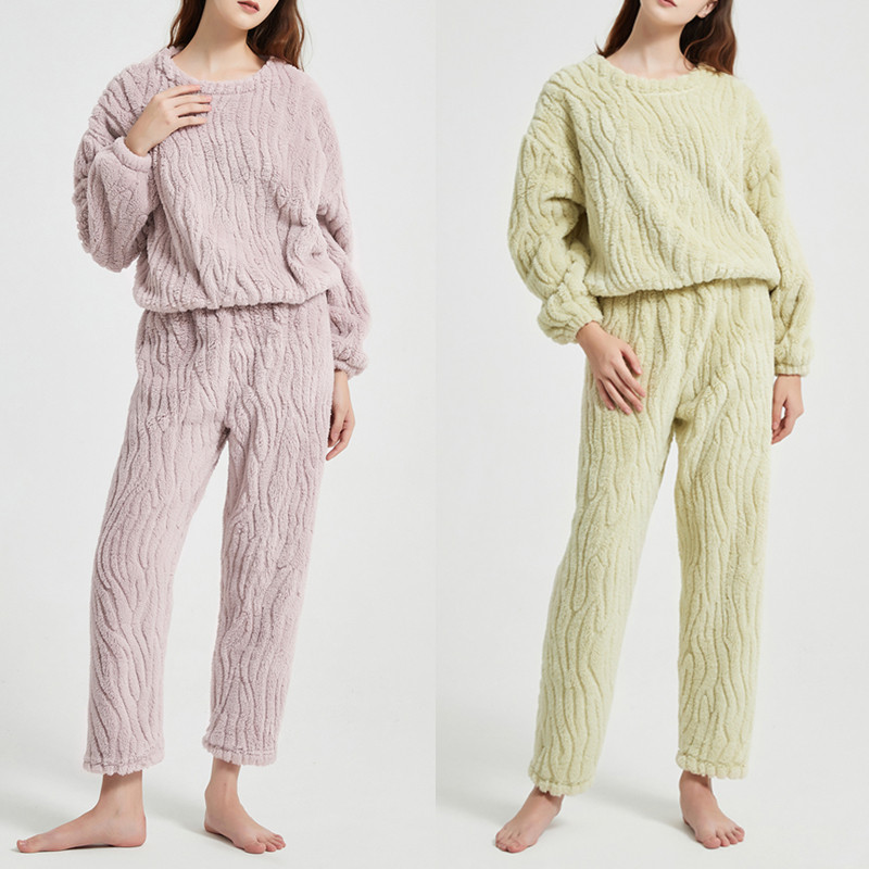 抗静电加绒保暖女士家居服套装