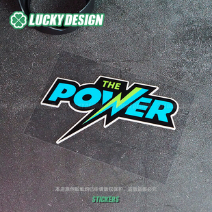 户外卡通越野摩托电动汽车反光贴纸 power个性 良运车贴 闪电the