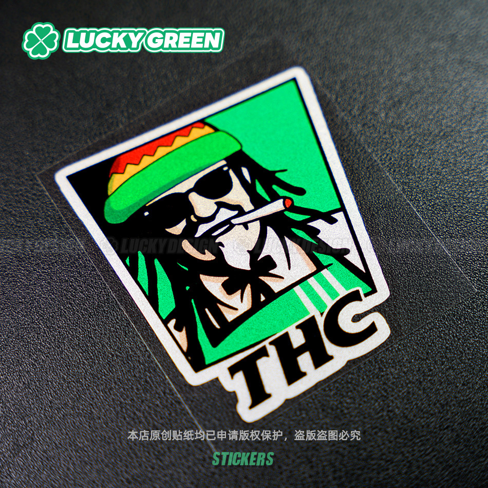 lucky良运车贴 thc适用于kfc肯德基趣味车身窗越野摩托防水反光贴