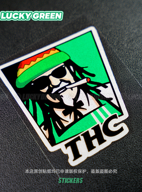 lucky良运车贴 thc适用于kfc肯德基趣味车身窗越野摩托防水反光贴