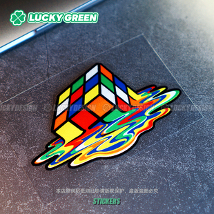 lucky良运车贴 魔方高温融化液态汽车侧窗前杠划痕遮挡防水反光贴