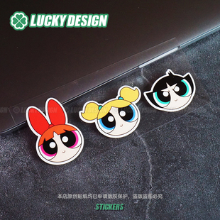 lucky良运车贴 电动车摩托车头盔反光贴纸 JDM卡通可爱飞天小女警
