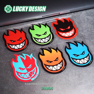lucky良运车贴 饰反光贴 spitfire小火人贴纸潮流滑板电动摩托装
