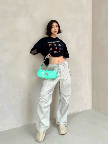 BSL彩色宝石印花美式短袖