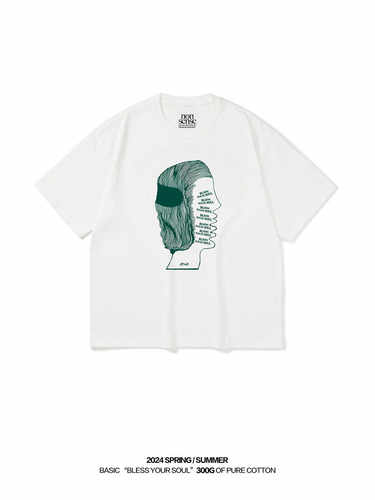 TEE人像插画短袖小众风