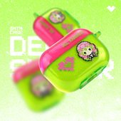 SMTM适用airpodspro2保护套透明闪粉撞色airpods3保护壳撞色苹果2代情侣蓝牙耳机套鬼灭之刃原创像素风