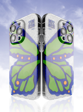 SMTM适用苹果14promax手机保护壳防摔小清新12日系原创意13动漫二次元JOJO的奇妙冒险手机壳闪粉蝴蝶