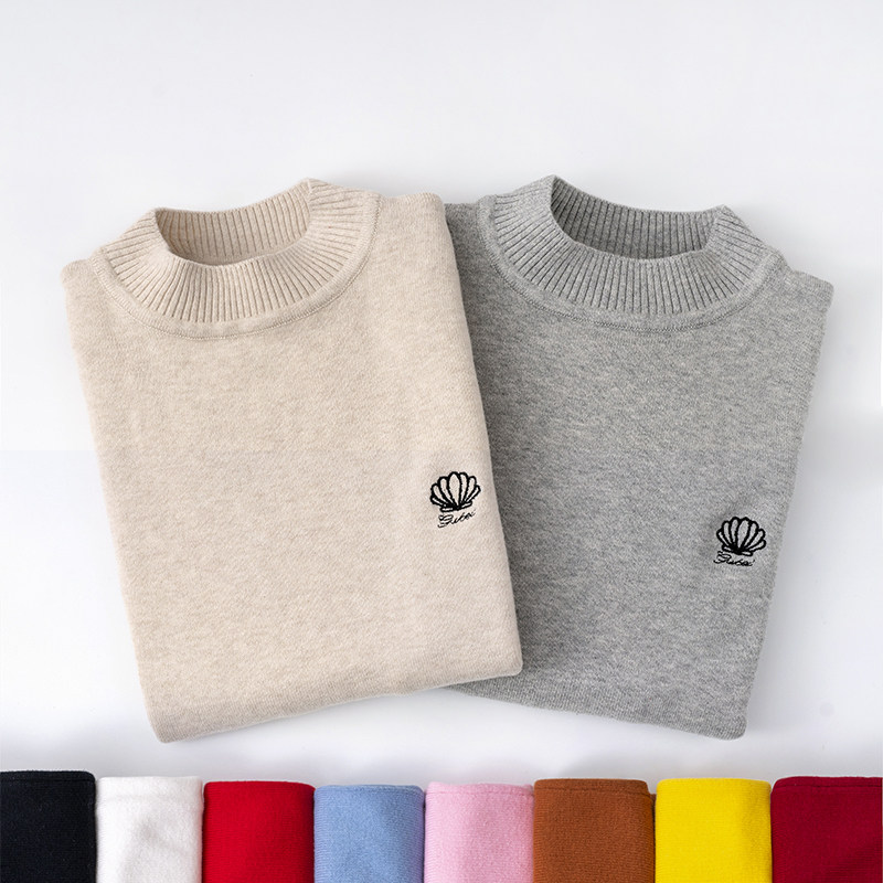 儿童一体绒半高领毛衣男女童纯棉套头打底衫加厚线衫全棉中大童线,童装/婴儿装/亲子装,毛衣/针织衫,淘宝优惠券,粉丝福利购,淘宝优惠卷